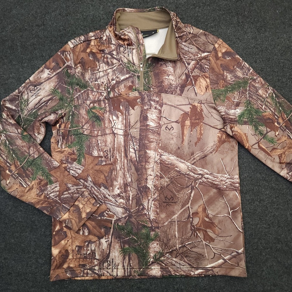Under Armour Mens Small Storm Icon Camo 1/4 Zip Pullover Fleece Lined Loose